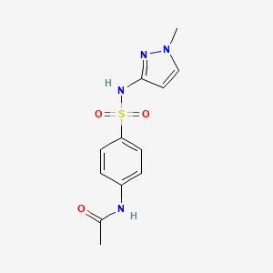 molecular formula C12H14N4O3S B4282748 N-(4-{[(1-methyl-1H-pyrazol-3-yl)amino]sulfonyl}phenyl)acetamide 