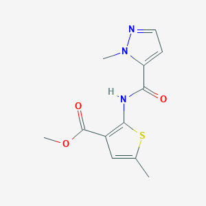 molecular formula C12H13N3O3S B4282786 methyl 5-methyl-2-{[(1-methyl-1H-pyrazol-5-yl)carbonyl]amino}-3-thiophenecarboxylate 