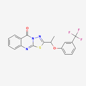 molecular formula C18H12F3N3O2S B4282794 2-{1-[3-(trifluoromethyl)phenoxy]ethyl}-5H-[1,3,4]thiadiazolo[2,3-b]quinazolin-5-one 