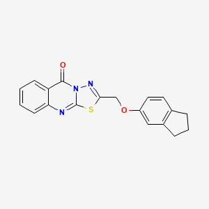molecular formula C19H15N3O2S B4282796 2-[(2,3-dihydro-1H-inden-5-yloxy)methyl]-5H-[1,3,4]thiadiazolo[2,3-b]quinazolin-5-one 