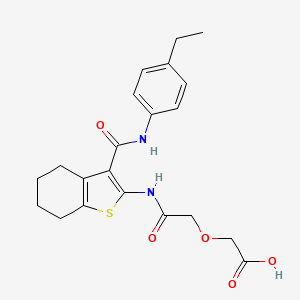 molecular formula C21H24N2O5S B4282813 {2-[(3-{[(4-ethylphenyl)amino]carbonyl}-4,5,6,7-tetrahydro-1-benzothien-2-yl)amino]-2-oxoethoxy}acetic acid 