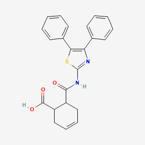 molecular formula C23H20N2O3S B4282817 6-{[(4,5-diphenyl-1,3-thiazol-2-yl)amino]carbonyl}-3-cyclohexene-1-carboxylic acid 