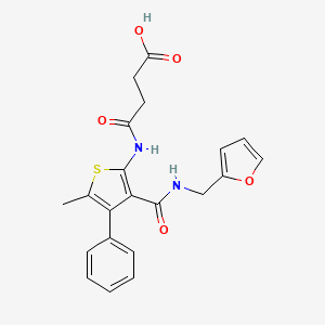 molecular formula C21H20N2O5S B4282828 4-[(3-{[(2-furylmethyl)amino]carbonyl}-5-methyl-4-phenyl-2-thienyl)amino]-4-oxobutanoic acid 