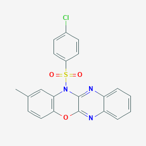 12-[(4-chlorophenyl)sulfonyl]-2-methyl-12H-quinoxalino[2,3-b][1,4]benzoxazine
