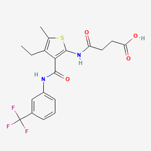 molecular formula C19H19F3N2O4S B4282834 4-{[4-ethyl-5-methyl-3-({[3-(trifluoromethyl)phenyl]amino}carbonyl)-2-thienyl]amino}-4-oxobutanoic acid 