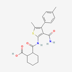 2-({[3-(aminocarbonyl)-5-methyl-4-(4-methylphenyl)-2-thienyl]amino}carbonyl)cyclohexanecarboxylic acid