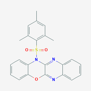 molecular formula C23H19N3O3S B428285 12-(mesitylsulfonyl)-12H-quinoxalino[2,3-b][1,4]benzoxazine 