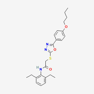 2-{[5-(4-butoxyphenyl)-1,3,4-oxadiazol-2-yl]thio}-N-(2,6-diethylphenyl)acetamide