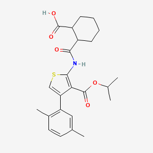 molecular formula C24H29NO5S B4282922 2-({[4-(2,5-dimethylphenyl)-3-(isopropoxycarbonyl)-2-thienyl]amino}carbonyl)cyclohexanecarboxylic acid 