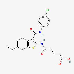 5-({3-[(4-Chlorophenyl)carbamoyl]-6-ethyl-4,5,6,7-tetrahydro-1-benzothiophen-2-yl}amino)-5-oxopentanoic acid