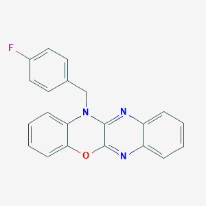 molecular formula C21H14FN3O B428294 12-(4-fluorobenzyl)-12H-quinoxalino[2,3-b][1,4]benzoxazine 