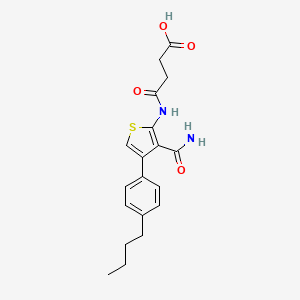 molecular formula C19H22N2O4S B4282977 4-{[3-(aminocarbonyl)-4-(4-butylphenyl)-2-thienyl]amino}-4-oxobutanoic acid 