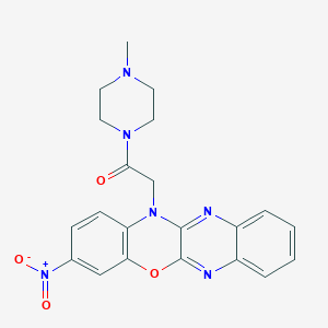 3-nitro-12-[2-(4-methyl-1-piperazinyl)-2-oxoethyl]-12H-quinoxalino[2,3-b][1,4]benzoxazine