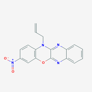 molecular formula C17H12N4O3 B428303 12-allyl-3-nitro-12H-quinoxalino[2,3-b][1,4]benzoxazine 