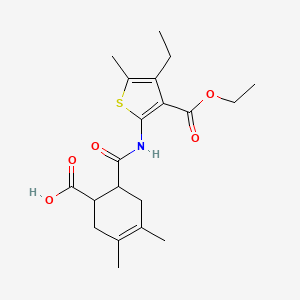 6-({[3-(ethoxycarbonyl)-4-ethyl-5-methyl-2-thienyl]amino}carbonyl)-3,4-dimethyl-3-cyclohexene-1-carboxylic acid