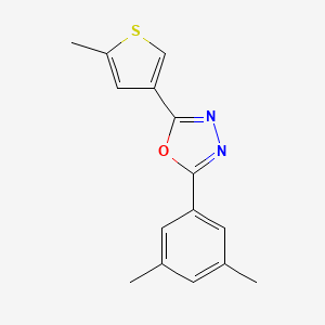 molecular formula C15H14N2OS B4283039 2-(3,5-dimethylphenyl)-5-(5-methyl-3-thienyl)-1,3,4-oxadiazole 
