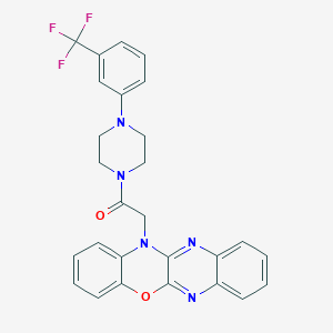 12-(2-oxo-2-{4-[3-(trifluoromethyl)phenyl]-1-piperazinyl}ethyl)-12H-quinoxalino[2,3-b][1,4]benzoxazine