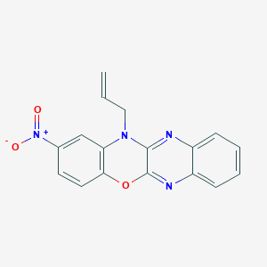 molecular formula C17H12N4O3 B428306 12-allyl-2-nitro-12H-quinoxalino[2,3-b][1,4]benzoxazine 