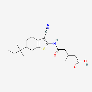 molecular formula C20H28N2O3S B4283065 5-{[3-cyano-6-(1,1-dimethylpropyl)-4,5,6,7-tetrahydro-1-benzothien-2-yl]amino}-3-methyl-5-oxopentanoic acid 