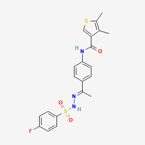 molecular formula C21H20FN3O3S2 B4283069 N-(4-{N-[(4-fluorophenyl)sulfonyl]ethanehydrazonoyl}phenyl)-4,5-dimethyl-3-thiophenecarboxamide 
