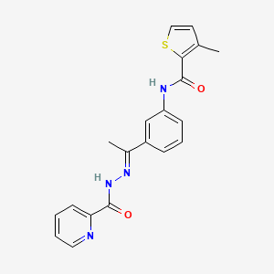 3-methyl-N-{3-[N-(2-pyridinylcarbonyl)ethanehydrazonoyl]phenyl}-2-thiophenecarboxamide