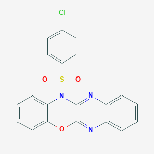 molecular formula C20H12ClN3O3S B428308 12-[(4-chlorophenyl)sulfonyl]-12H-quinoxalino[2,3-b][1,4]benzoxazine 