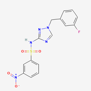 molecular formula C15H12FN5O4S B4283080 N-[1-(3-fluorobenzyl)-1H-1,2,4-triazol-3-yl]-3-nitrobenzenesulfonamide 