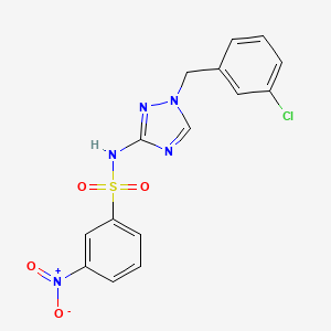 molecular formula C15H12ClN5O4S B4283097 N-[1-(3-chlorobenzyl)-1H-1,2,4-triazol-3-yl]-3-nitrobenzenesulfonamide 