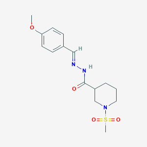 molecular formula C15H21N3O4S B4283138 N'-(4-methoxybenzylidene)-1-(methylsulfonyl)-3-piperidinecarbohydrazide 