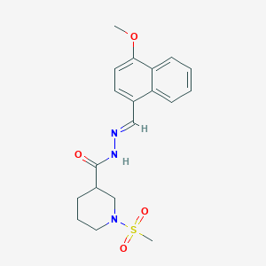 molecular formula C19H23N3O4S B4283146 N'-[(4-methoxy-1-naphthyl)methylene]-1-(methylsulfonyl)-3-piperidinecarbohydrazide 