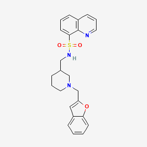 molecular formula C24H25N3O3S B4283172 N-{[1-(1-benzofuran-2-ylmethyl)-3-piperidinyl]methyl}-8-quinolinesulfonamide 