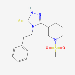 5-[1-(methylsulfonyl)-3-piperidinyl]-4-(2-phenylethyl)-4H-1,2,4-triazole-3-thiol