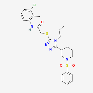 molecular formula C25H30ClN5O3S2 B4283263 N-(3-chloro-2-methylphenyl)-2-({5-[1-(phenylsulfonyl)-3-piperidinyl]-4-propyl-4H-1,2,4-triazol-3-yl}thio)acetamide 