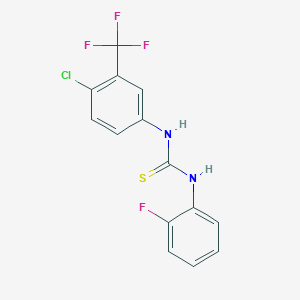 molecular formula C14H9ClF4N2S B4283269 N-[4-chloro-3-(trifluoromethyl)phenyl]-N'-(2-fluorophenyl)thiourea 