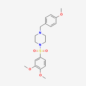 molecular formula C20H26N2O5S B4283304 1-[(3,4-dimethoxyphenyl)sulfonyl]-4-(4-methoxybenzyl)piperazine 