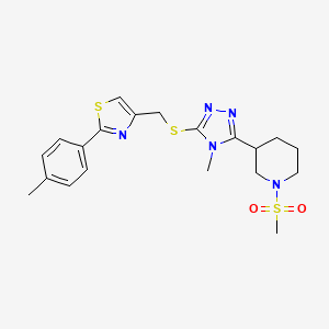 3-[4-methyl-5-({[2-(4-methylphenyl)-1,3-thiazol-4-yl]methyl}thio)-4H-1,2,4-triazol-3-yl]-1-(methylsulfonyl)piperidine