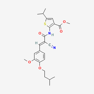 molecular formula C25H30N2O5S B4283318 methyl 2-({2-cyano-3-[3-methoxy-4-(3-methylbutoxy)phenyl]acryloyl}amino)-5-isopropyl-3-thiophenecarboxylate 