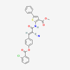 methyl 2-[(3-{4-[(2-chlorobenzoyl)oxy]phenyl}-2-cyanoacryloyl)amino]-5-phenyl-3-thiophenecarboxylate