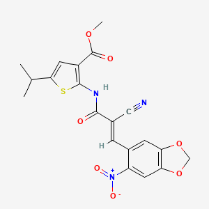 molecular formula C20H17N3O7S B4283323 methyl 2-{[2-cyano-3-(6-nitro-1,3-benzodioxol-5-yl)acryloyl]amino}-5-isopropyl-3-thiophenecarboxylate 