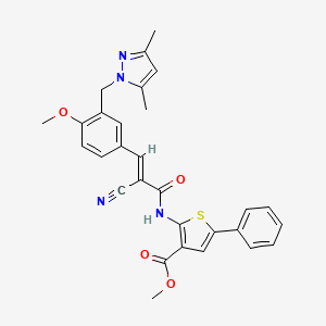 methyl 2-[(2-cyano-3-{3-[(3,5-dimethyl-1H-pyrazol-1-yl)methyl]-4-methoxyphenyl}acryloyl)amino]-5-phenyl-3-thiophenecarboxylate