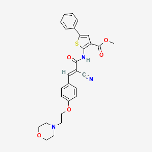 methyl 2-[(2-cyano-3-{4-[2-(4-morpholinyl)ethoxy]phenyl}acryloyl)amino]-5-phenyl-3-thiophenecarboxylate