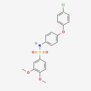 molecular formula C20H18ClNO5S B4283356 N-[4-(4-chlorophenoxy)phenyl]-3,4-dimethoxybenzenesulfonamide 