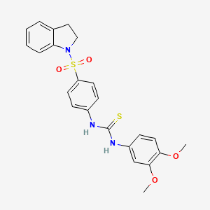 molecular formula C23H23N3O4S2 B4283373 N-[4-(2,3-dihydro-1H-indol-1-ylsulfonyl)phenyl]-N'-(3,4-dimethoxyphenyl)thiourea 