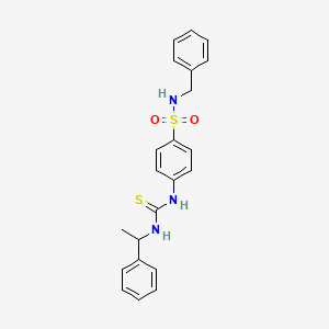 molecular formula C22H23N3O2S2 B4283375 N-benzyl-4-({[(1-phenylethyl)amino]carbonothioyl}amino)benzenesulfonamide 