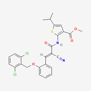 methyl 2-[(2-cyano-3-{2-[(2,6-dichlorobenzyl)oxy]phenyl}acryloyl)amino]-5-isopropyl-3-thiophenecarboxylate