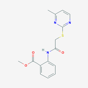 molecular formula C15H15N3O3S B428344 Methyl 2-({[(4-methyl-2-pyrimidinyl)thio]acetyl}amino)benzoate CAS No. 694487-93-9
