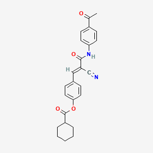 4-{3-[(4-acetylphenyl)amino]-2-cyano-3-oxo-1-propen-1-yl}phenyl cyclohexanecarboxylate