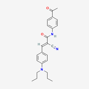 N-(4-acetylphenyl)-2-cyano-3-[4-(dipropylamino)phenyl]acrylamide