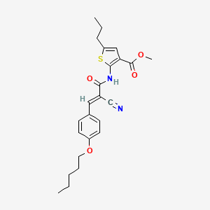 molecular formula C24H28N2O4S B4283448 methyl 2-({2-cyano-3-[4-(pentyloxy)phenyl]acryloyl}amino)-5-propyl-3-thiophenecarboxylate 