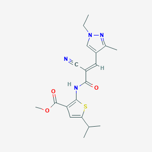 methyl 2-{[2-cyano-3-(1-ethyl-3-methyl-1H-pyrazol-4-yl)acryloyl]amino}-5-isopropyl-3-thiophenecarboxylate